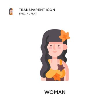 Kadın vektör simgesi. Düz çizim. EPS 10 vektörü.