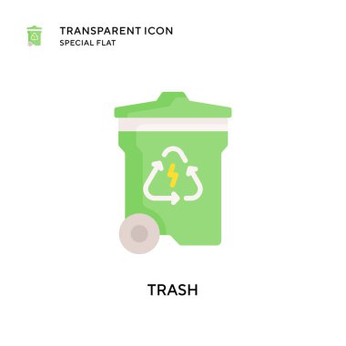 Çöp vektörü simgesi. Düz çizim. EPS 10 vektörü.