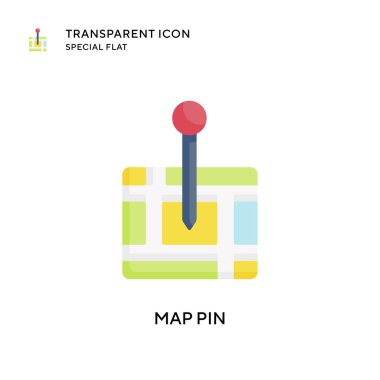 Harita iğne vektör simgesi. Düz çizim. EPS 10 vektörü.