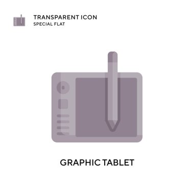 Grafik tablet vektör simgesi. Düz çizim. EPS 10 vektörü.