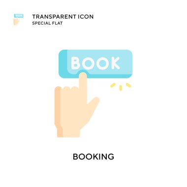 Vektör ikonu rezervasyon ediliyor. Düz çizim. EPS 10 vektörü.