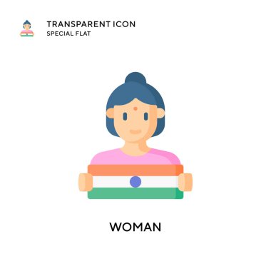 Kadın vektör simgesi. Düz çizim. EPS 10 vektörü.