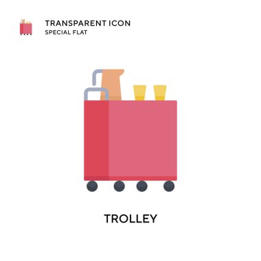 Trolley vektör simgesi. Düz çizim. EPS 10 vektörü.