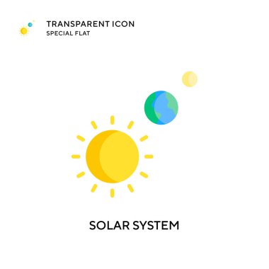 Güneş sistemi vektör simgesi. Düz çizim. EPS 10 vektörü.