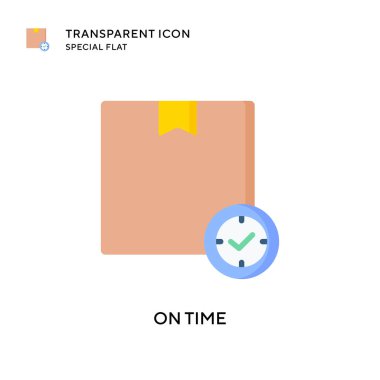 Zaman vektör simgesinde. Düz çizim. EPS 10 vektörü.