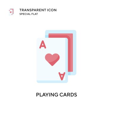 Kart vektör simgesi oynanıyor. Düz çizim. EPS 10 vektörü.