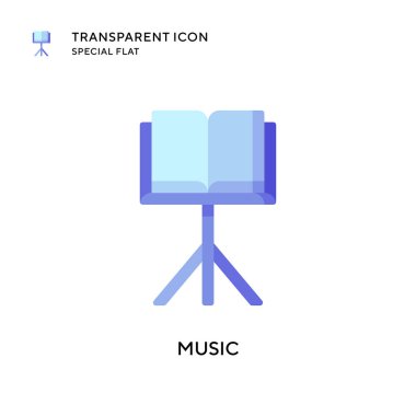 Müzik vektörü simgesi. Düz çizim. EPS 10 vektörü.