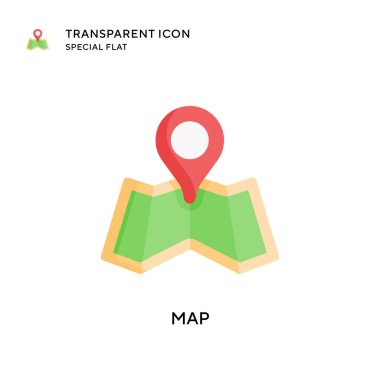 Harita vektör simgesi. Düz çizim. EPS 10 vektörü.