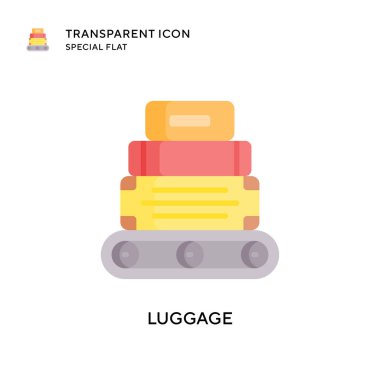 Bagaj vektör simgesi. Düz çizim. EPS 10 vektörü.