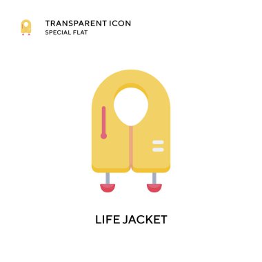 Can yeleği vektör simgesi. Düz çizim. EPS 10 vektörü.