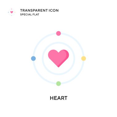 Kalp vektör simgesi. Düz çizim. EPS 10 vektörü.