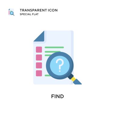 Vektör simgesini bul. Düz çizim. EPS 10 vektörü.