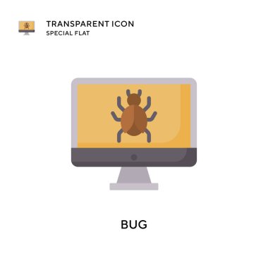 Böcek vektör simgesi. Düz çizim. EPS 10 vektörü.