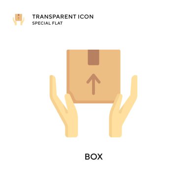 Kutu vektör simgesi. Düz çizim. EPS 10 vektörü.