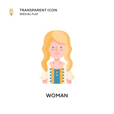 Kadın vektör simgesi. Düz çizim. EPS 10 vektörü.