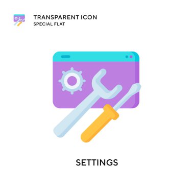 Ayarlar vektör simgesi. Düz çizim. EPS 10 vektörü.