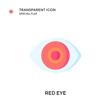 Kırmızı göz vektör simgesi. Düz çizim. EPS 10 vektörü.
