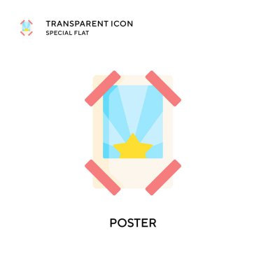 Poster vektör simgesi. Düz çizim. EPS 10 vektörü.