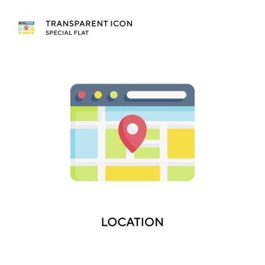 Konum vektör simgesi. Düz çizim. EPS 10 vektörü.