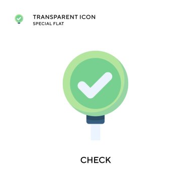 Vektör simgesini kontrol et. Düz çizim. EPS 10 vektörü.