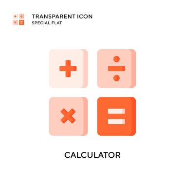 Hesap makinesi vektör simgesi. Düz çizim. EPS 10 vektörü.