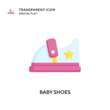 Bebek ayakkabısı vektör simgesi. Düz çizim. EPS 10 vektörü.