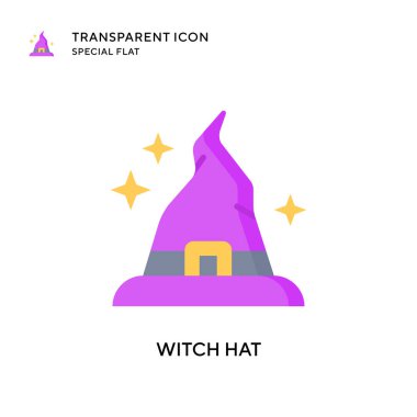 Cadı şapkası vektör simgesi. Düz çizim. EPS 10 vektörü.