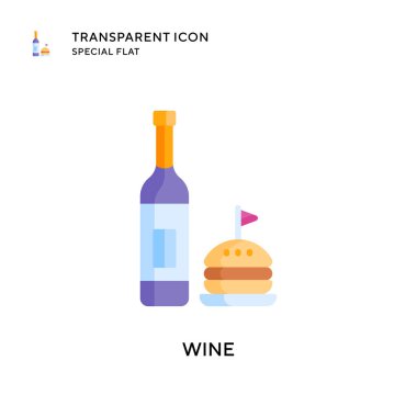 Şarap vektör simgesi. Düz çizim. EPS 10 vektörü.