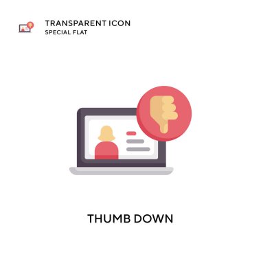 Başparmak aşağı vektör simgesi. Düz çizim. EPS 10 vektörü.