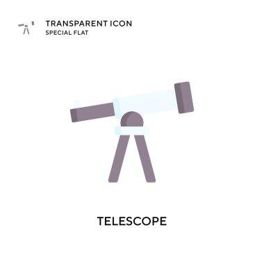Teleskop vektör simgesi. Düz çizim. EPS 10 vektörü.