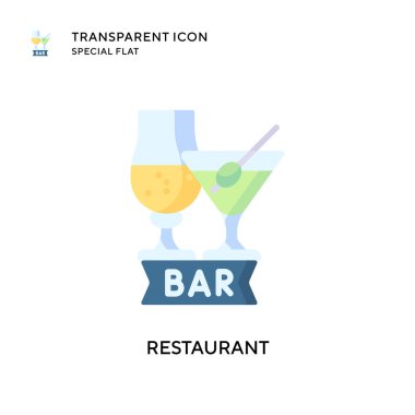 Restoran vektör simgesi. Düz çizim. EPS 10 vektörü.