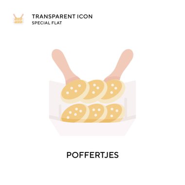 Poffertjes vektör simgesi. Düz çizim. EPS 10 vektörü.