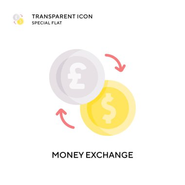 Para değişimi vektör simgesi. Düz çizim. EPS 10 vektörü.