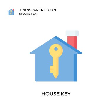 Evin anahtar vektör simgesi. Düz çizim. EPS 10 vektörü.