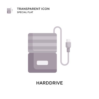 Harddrive vektör simgesi. Düz çizim. EPS 10 vektörü.