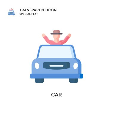 Araba vektör simgesi. Düz çizim. EPS 10 vektörü.