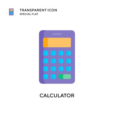 Hesap makinesi vektör simgesi. Düz çizim. EPS 10 vektörü.