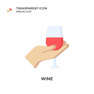 Şarap vektör simgesi. Düz çizim. EPS 10 vektörü.