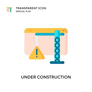 İnşaat vektör ikonu altında. Düz çizim. EPS 10 vektörü.