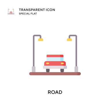 Yol vektör simgesi. Düz çizim. EPS 10 vektörü.