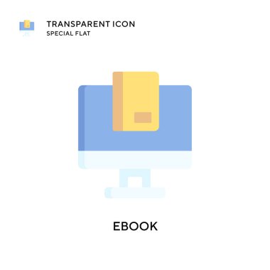 Ebook vektör simgesi. Düz çizim. EPS 10 vektörü.