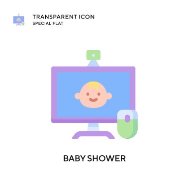 Bebek duş vektör simgesi. Düz çizim. EPS 10 vektörü.