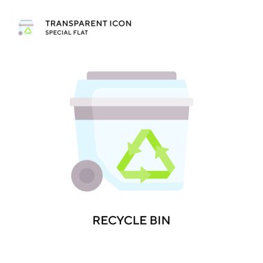 Çöp kutusu vektör simgesini geri dönüştür. Düz çizim. EPS 10 vektörü.