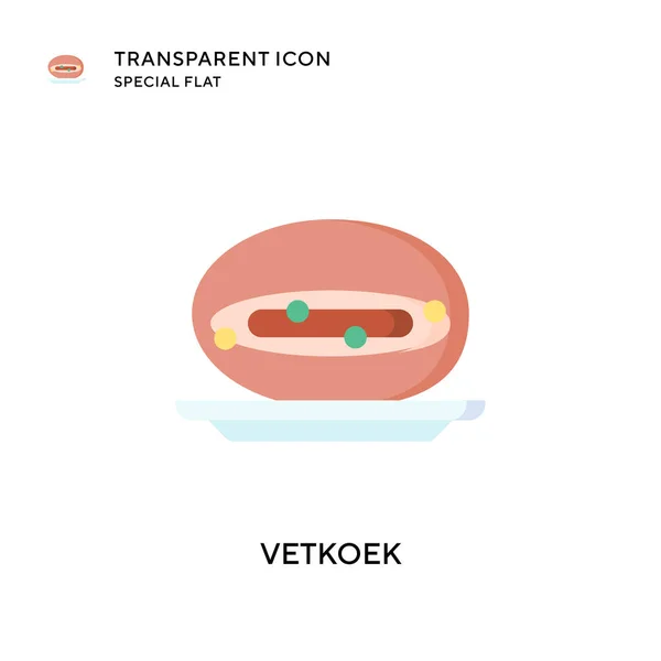 Vetkoek Icono Vector Ilustración Estilo Plano Eps Vector — Vector de stock
