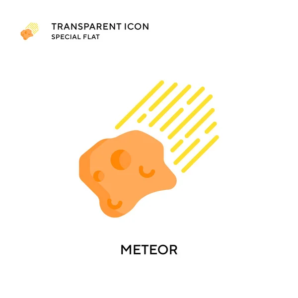 Icono Del Vector Del Meteorito Ilustración Estilo Plano Eps Vector — Vector de stock