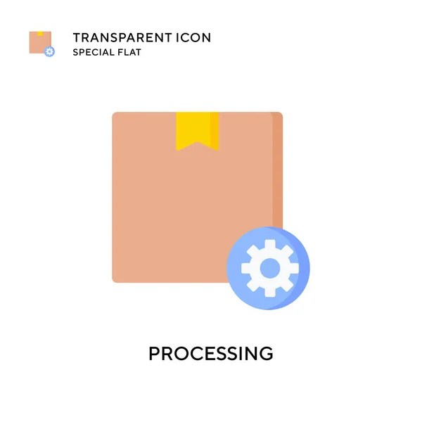 Обработка Векторного Значка Иллюстрация Плоском Стиле Вектор Eps — стоковый вектор