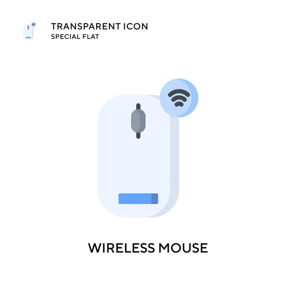 Ícone Vetor Mouse Sem Fio Ilustração Estilo Plano Vetor Eps — Vetor de Stock