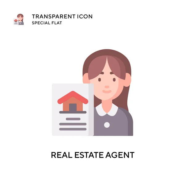 Real Estate Agent Vector Icon Flat Style Illustration Eps Vector — Stock Vector