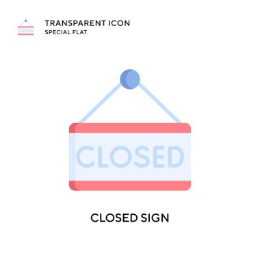 Kapalı işaret vektör simgesi. Düz çizim. EPS 10 vektörü.