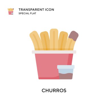 Churros vektör ikonu. Düz çizim. EPS 10 vektörü.